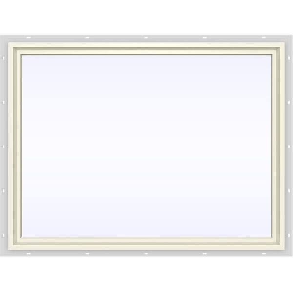 JELD-WEN 47.5 in. x 35.5 in. V-4500 Series Cream Painted Vinyl Picture Window w/ Low-E 366 Glass