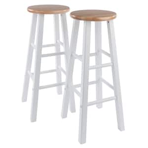 Element 29 in. Natural and White Bar Stools (Set of 2)
