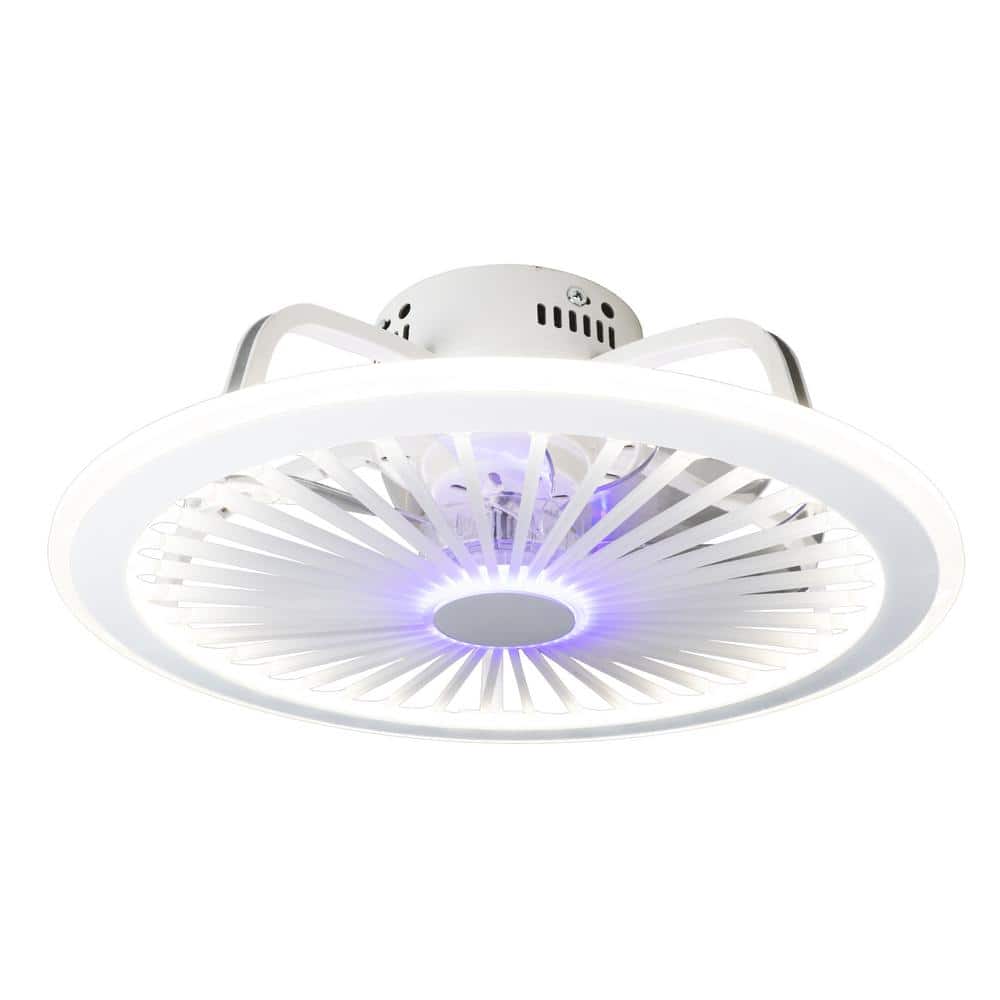Indoor Fan Blade 1.31 ft. White 19.7 in. Ceiling Fan Strip RGB LED Light wi