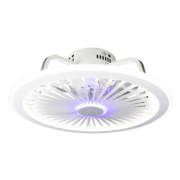 Unbranded Indoor Fan Blade 1.31 ft. White 19.7 in. Ceiling Fan Strip RGB LED Light with Remote and Dedicated App, Dimmable