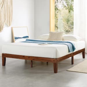 Naturalista Classic 12 in. Solid Wood Platform Bed with Wooden Slats, Easy Assembly, Espresso, Full