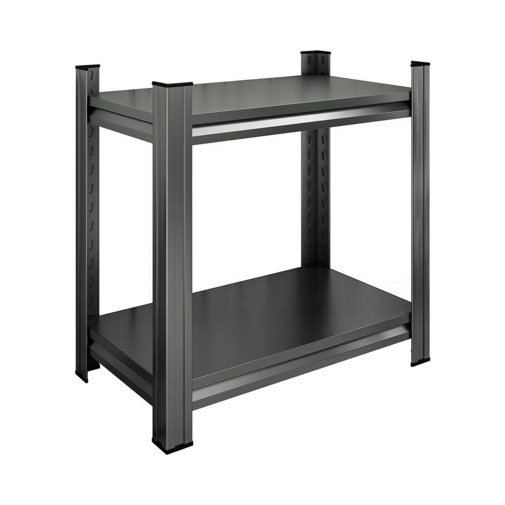 2-Layer Metal Storage Rack, Adjustable Divider Shelf for Kitchen in Black