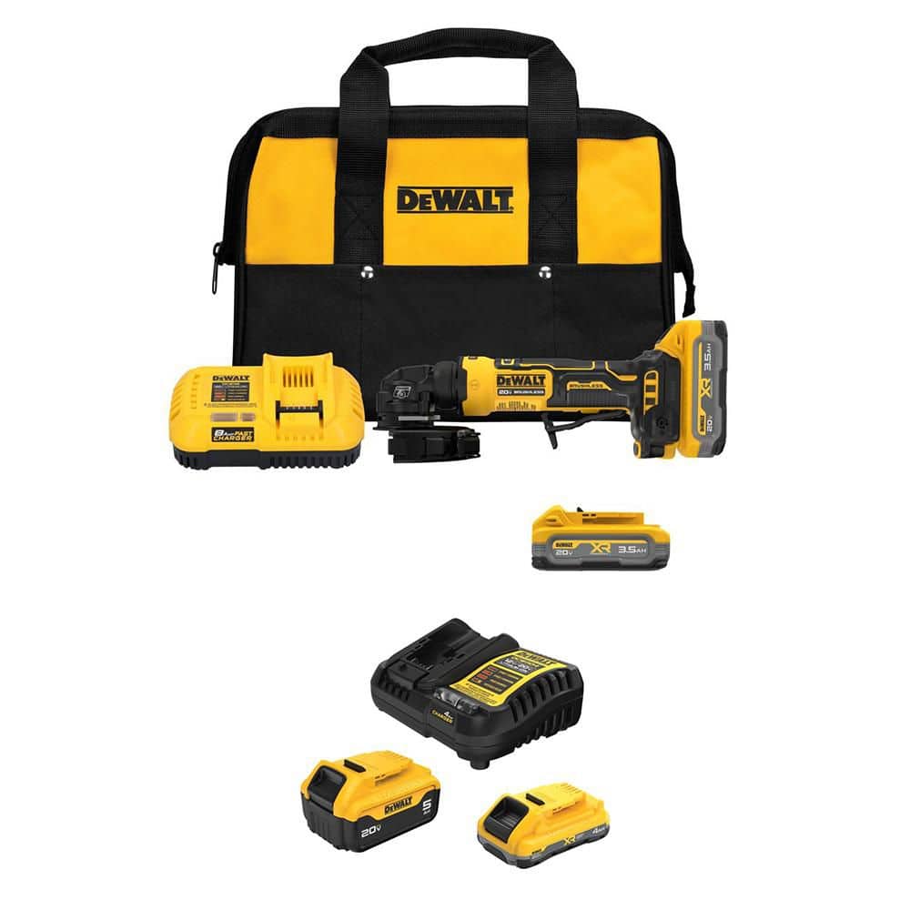 ATOMIC 20V MAX Lithium-Ion Cordless 4 in. Angle Grinder Kit with 5 Ah, 4 Ah and (2) XR 3.5 Ah Batteries and (2) Chargers price history on PriceWatchPro
