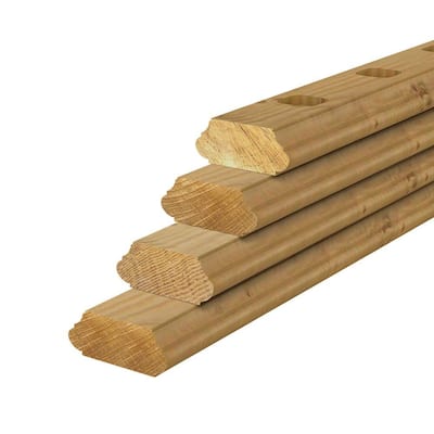 2 in. x 4 in. x 6 ft. Pressure-Treated Routed Hand Rail (4-Pack)
