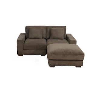 72 in. 3-Piece Corduroy Polyester 3-Seat Sofa Loveseat Living Room Set in Brown