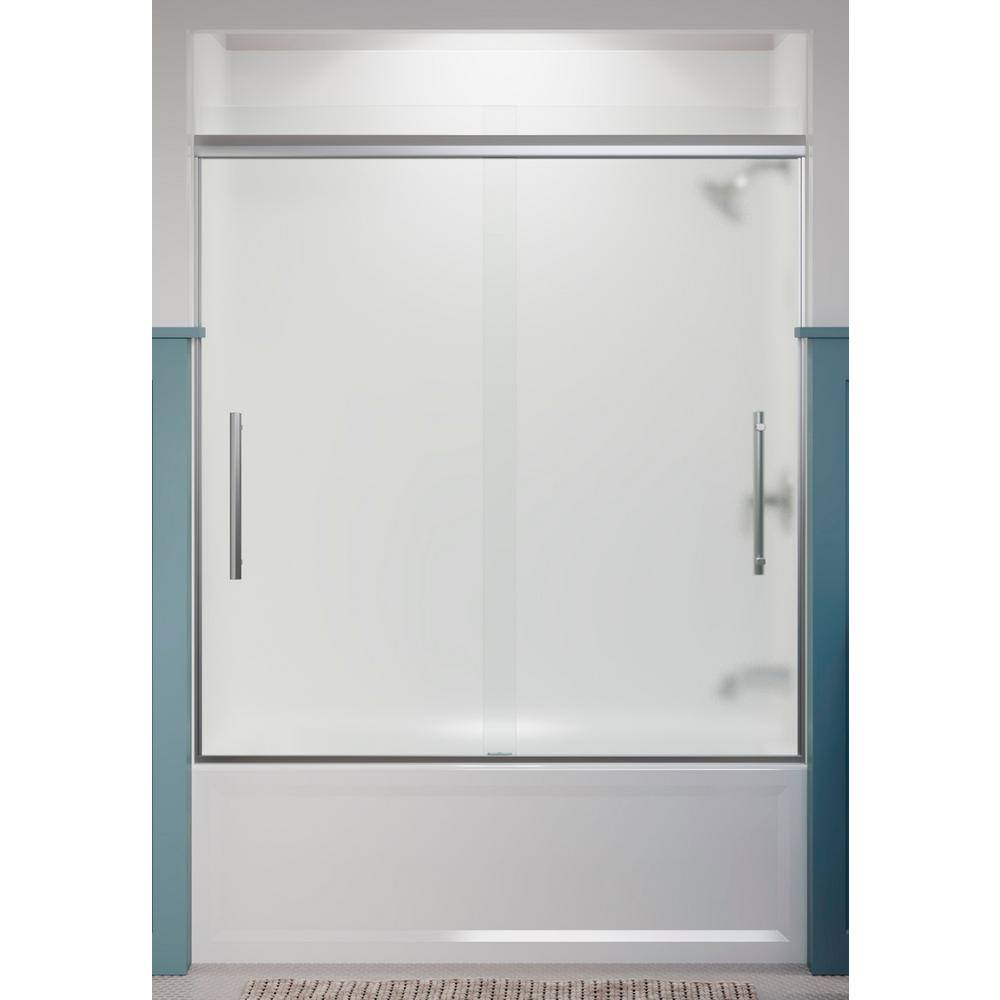 KOHLER Pleat 55-60 in. x 64 in. Frameless Sliding Bathtub Door in ...