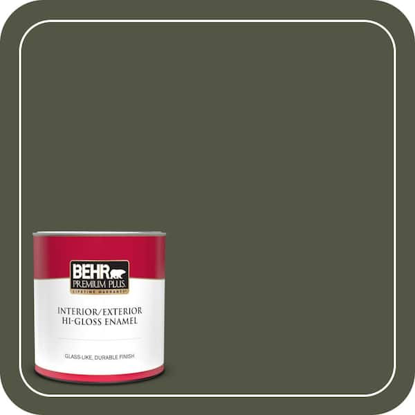 BEHR PREMIUM PLUS 1 qt. #ECC-37-3 Freshwater Marsh Hi-Gloss Enamel Interior/Exterior Paint & Primer