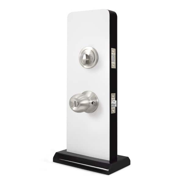 Black Entry Door Knob Combo Lock Set with Deadbolt and Total 12-Keys, Keyed Alike (2-Pack)