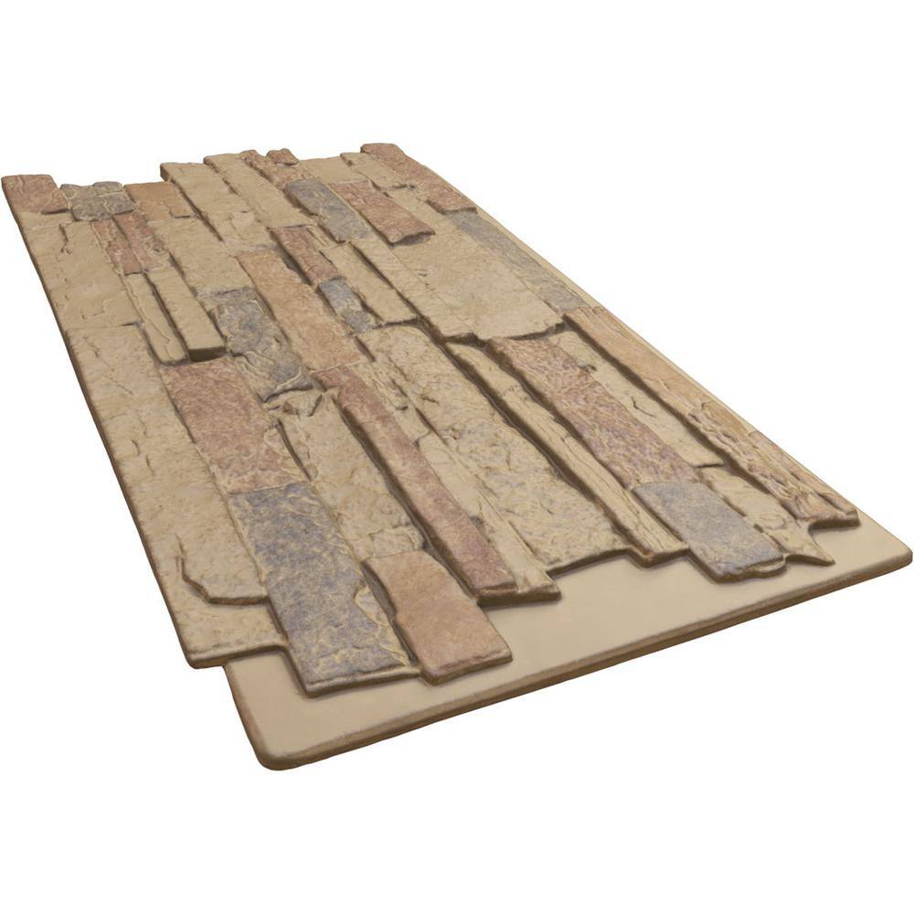 Colfax Faux Stone Siding Panel in Beige and Brown
