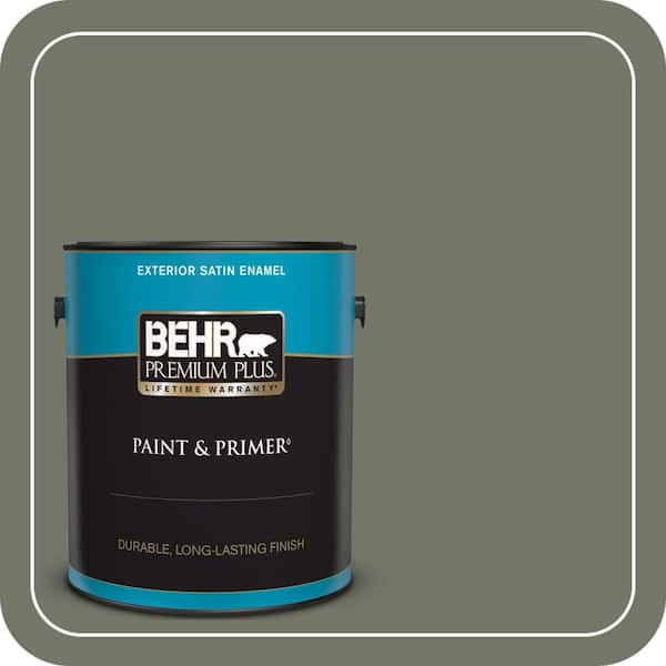 BEHR PREMIUM PLUS 1 gal. #PPU10-19 Conifer Green Satin Enamel Exterior Paint & Primer