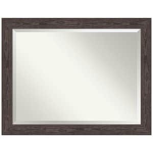 Bridge Black 46 in. W x 36 in. H Wood Framed Beveled Bathroom Vanity Mirror in Black