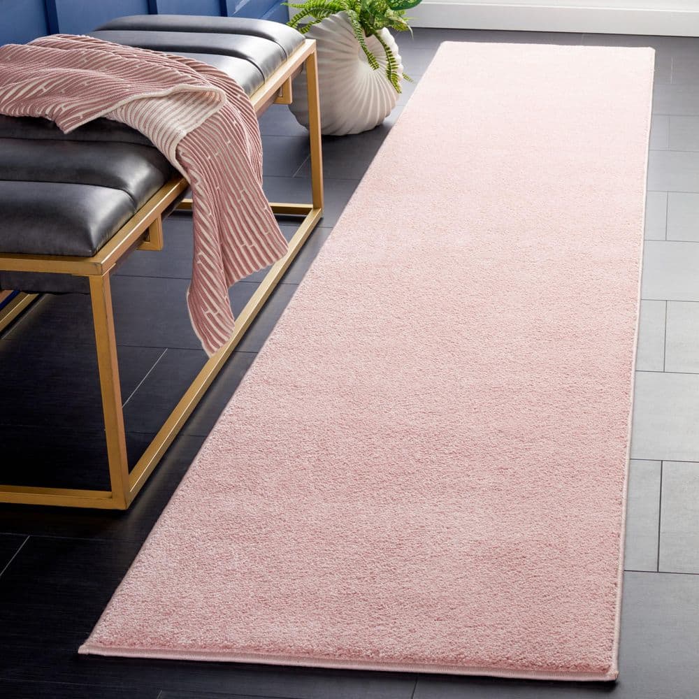 SAFAVIEH Pattern And Solid 2 ft. x 10 ft. Pink Solid Runner Rug PNS320 ...