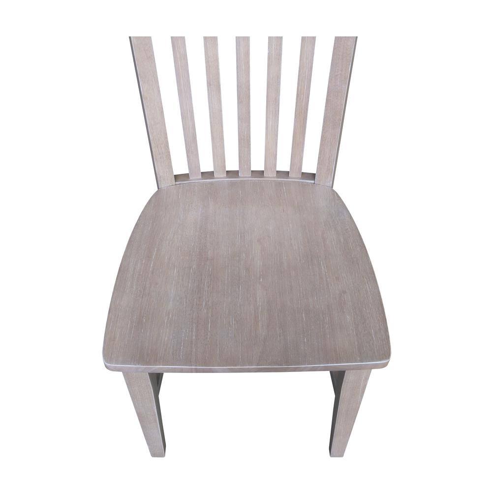 Eco-Friendly Solid Parawood High Slat Side Chair in Washed Gray Taupe
