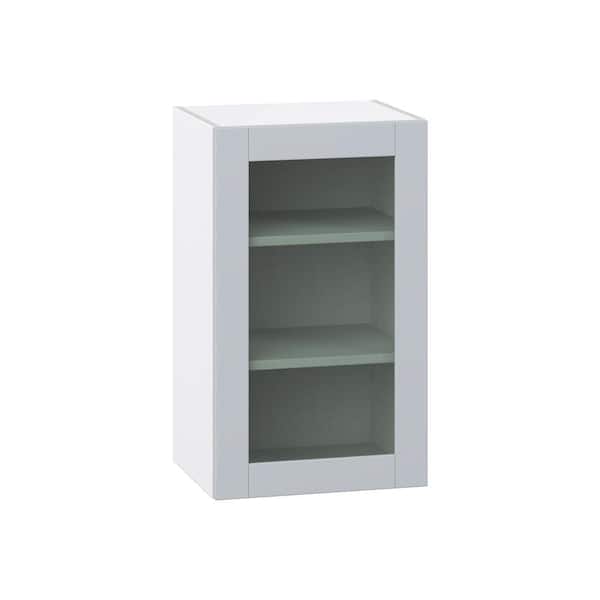 Milton 18 in. W x 14 in. D x 30 in. H Assembled Shaker Glass Door Specialty Wall Kitchen Cabinet in Light Gray