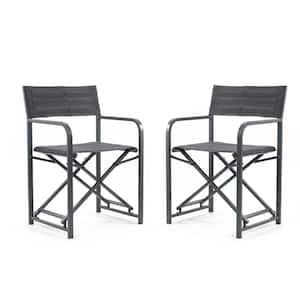 34 in. Outdoor Director's Chair, Folding Aluminum Frame 246 lbs. Capacity for Camping, Fishing and Picnic (2-Pack)