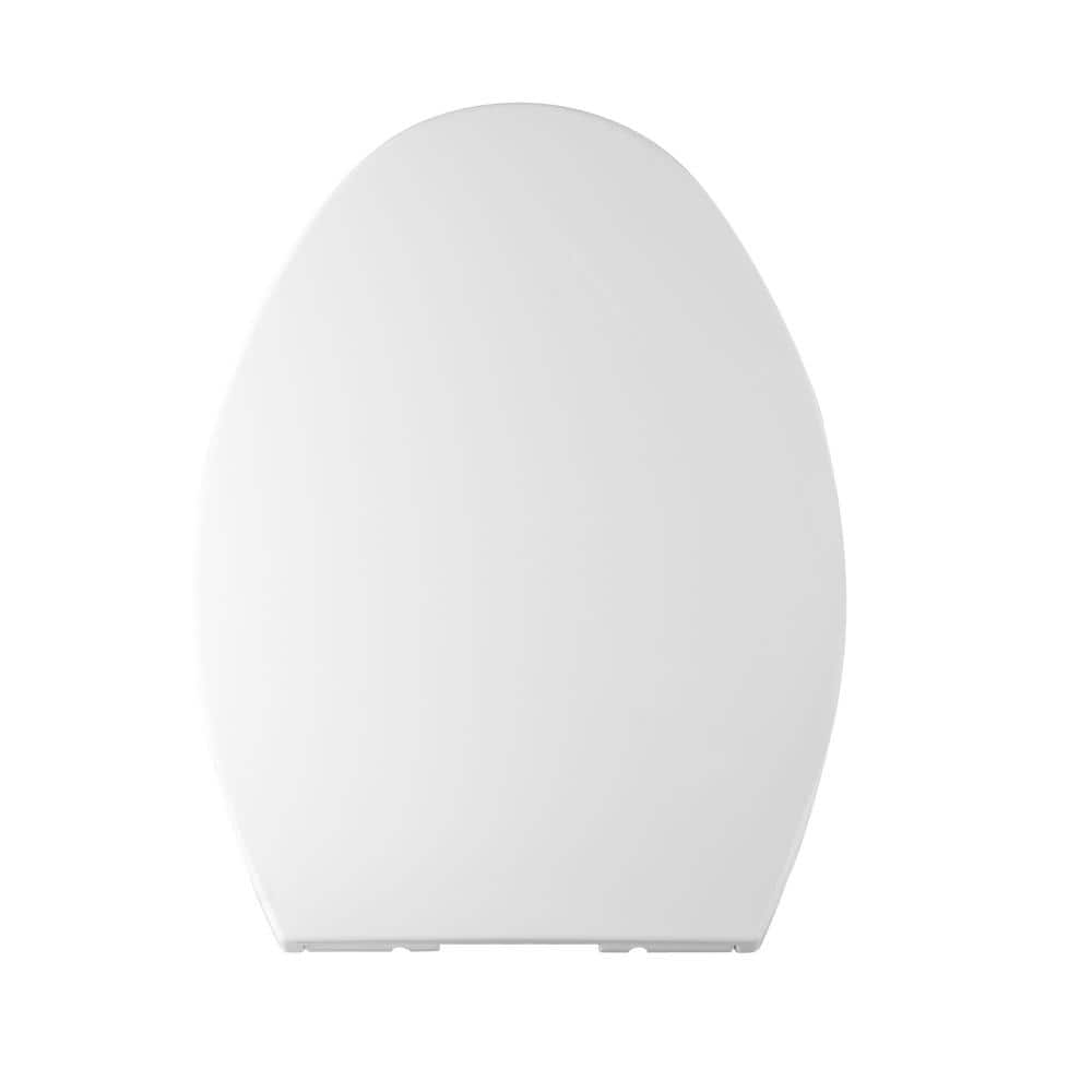 White Elongated Soft-Close Plastic Toilet Seat