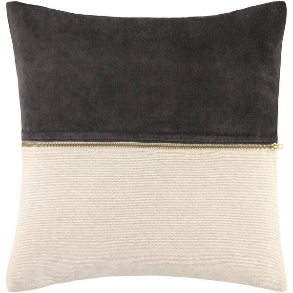 Galey Alix San Marco Modern Accent Pillow, 20 in. L x 20 in. W, Black/Beige