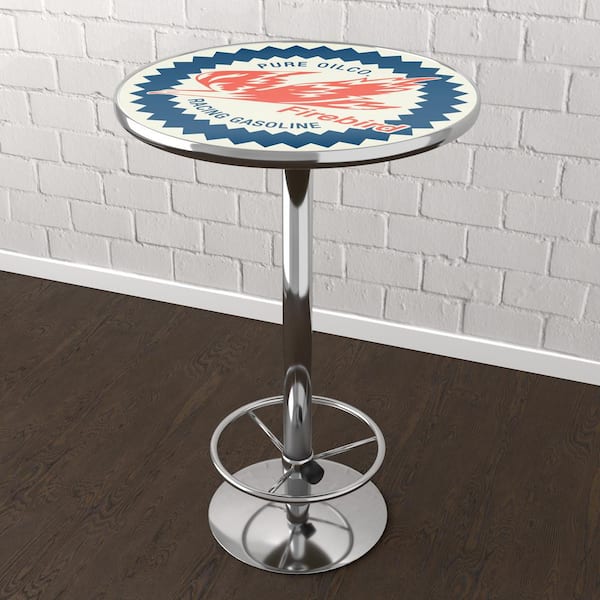 Unbranded Pure Oil Firebird Red 42 in. Bar Table