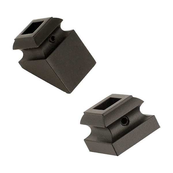 1/2 in. Matte Black Angled and Flat Metal Baluster Shoe for Stair Remodel Combo