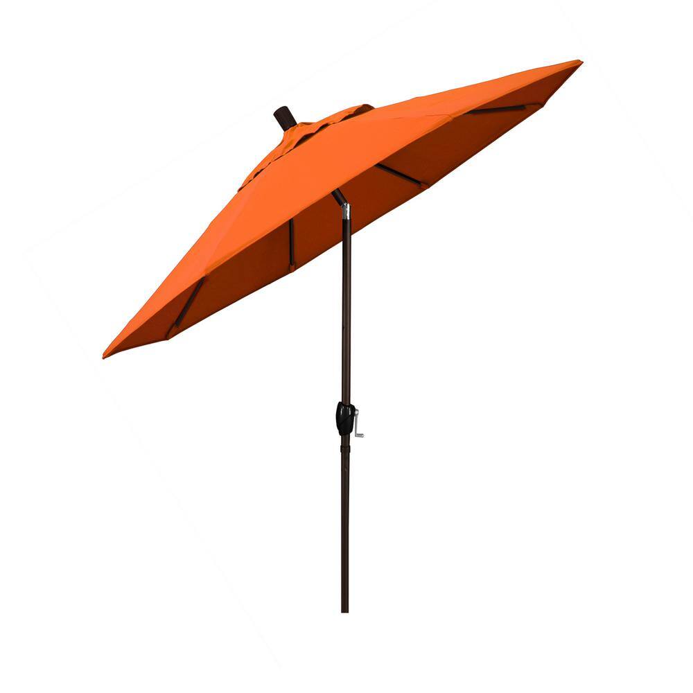 7.5 ft. Orange Canvas Octagonal Patio Umbrella with Black Aluminum Pole