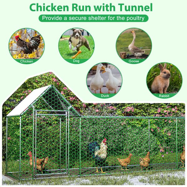 Tunearary 16 ft. x 3.5 ft. Outdoor Large Walk-In Metal