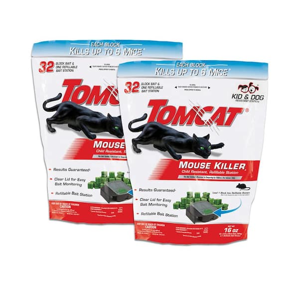 Details about   Tomcat Mouse Killer Refillable In/Outdoor Child Dog Resistant 1 Station 16 Baits 