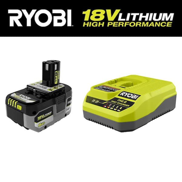 RYOBI ONE+ HP 18V 6.0 Ah Lithium-Ion HIGH PERFORMANCE Battery and Charger Starter Kit