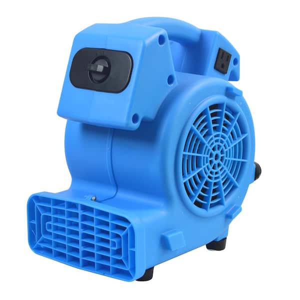 BloTek 11 in. 1/8 HP 3-Speed Blower Fan in Blue with Daisy Chain Capability, Stackable
