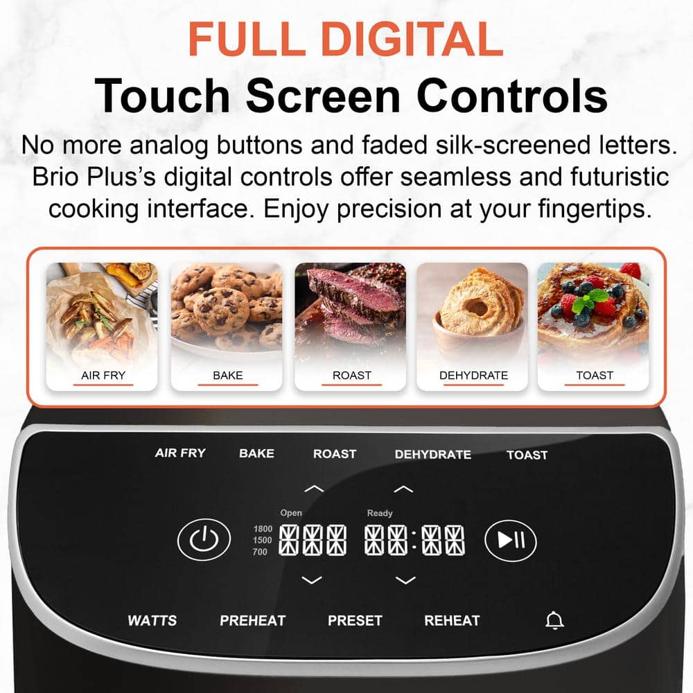 Brio Plus 8 Qt. Black Air Fryer