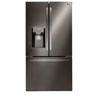 22 cu. ft. French Door Smart Refrigerator with Glide N' Serve in PrintProof Black Stainless Steel, Counter Depth