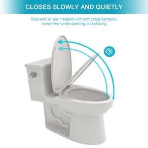 28.62in*17.43in*28.37in 1-Piece 1.28 GPF Single Flush White Elongated Toilet in Soft Seat Included