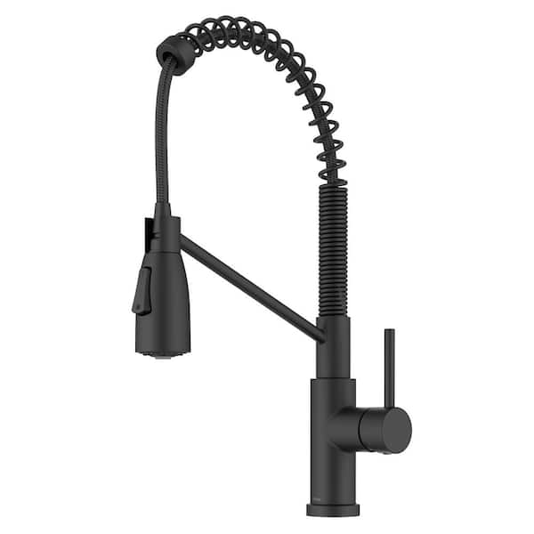 Coda Commercial Style 2-Function Single Handle Pull Down Sprayer Kitchen Faucet in Matte Black