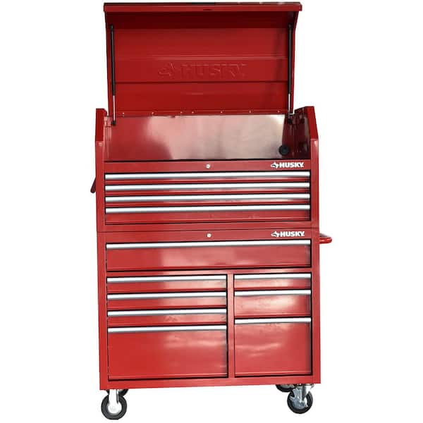 Husky 42 in. 12-Drawer 24.5 in. Deep Tool Chest/Rolling Cab Set