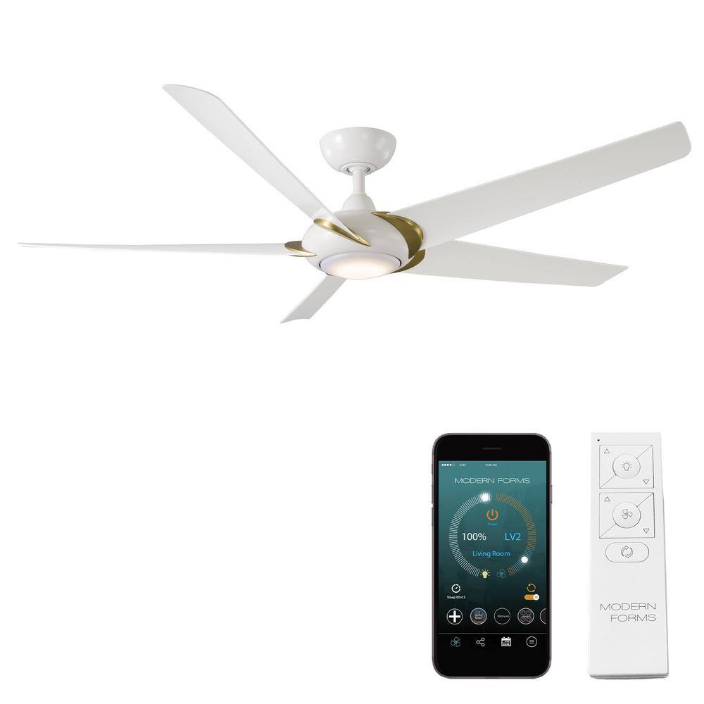 UPC 197179000358 product image for Lucid 62 in. Integrated LED Indoor/Outdoor 5-Blade Smart Ceiling Fan in Soft Bra | upcitemdb.com