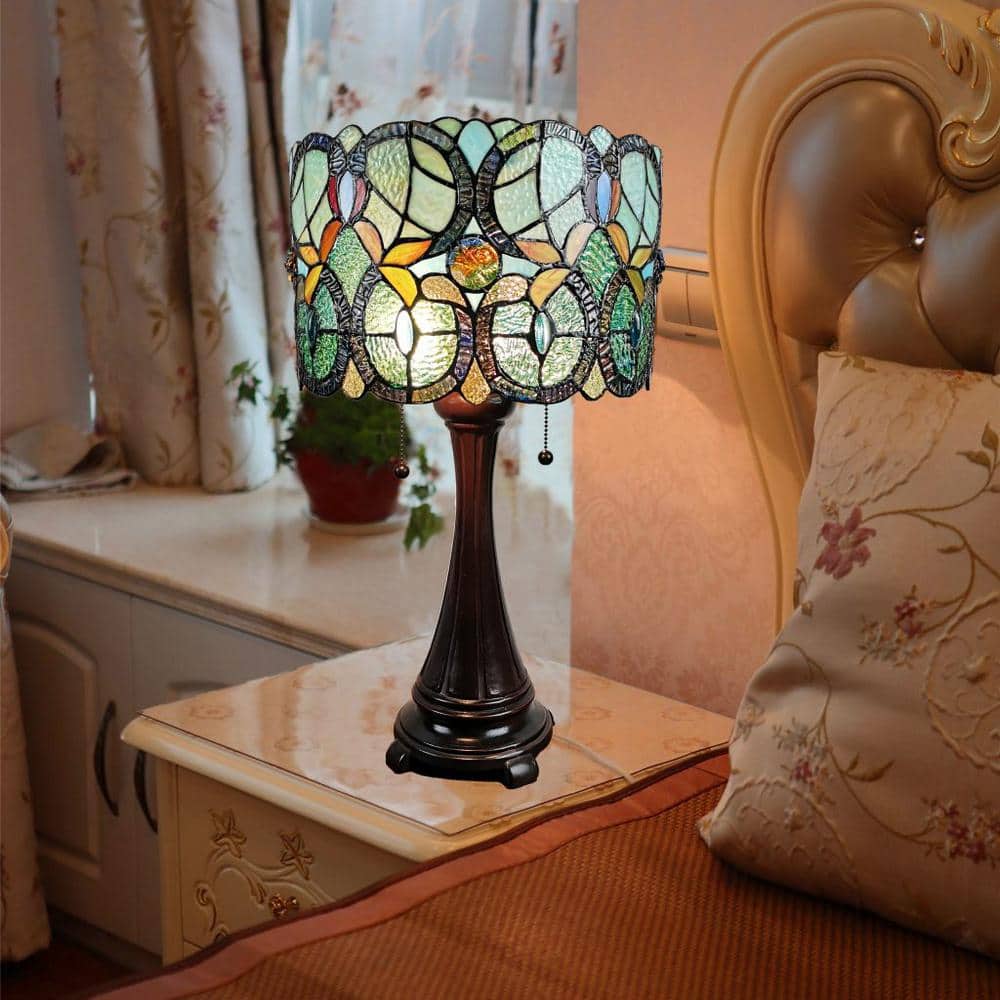 21" Tall Multi-Color Stained Glass Tiffany Style Table Lamp