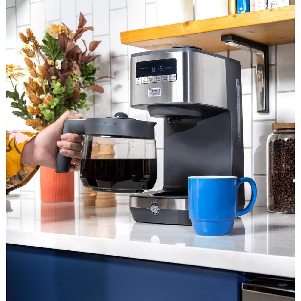 12-Cup Stainless Steel Drip Coffee Maker with Glass Carafe and Adjustable Keep Warm Plate - Thumbnail 4