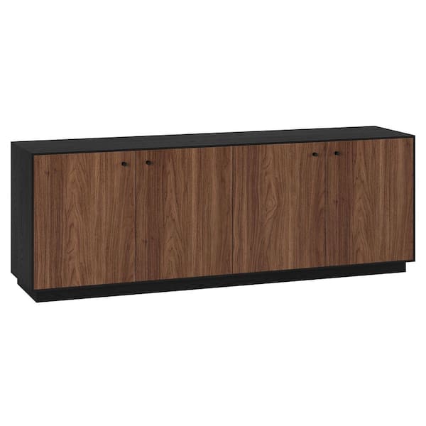 Meyer&Cross Lillian 68 in. Black Grain and Satin Walnut TV Stand