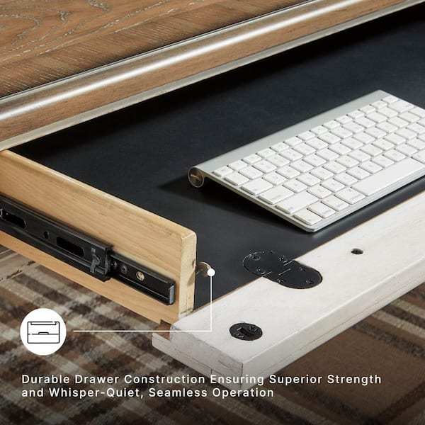 Signature DESIGN BY ASHLEY Realyn 60 in. Rectangular White/Brown 2