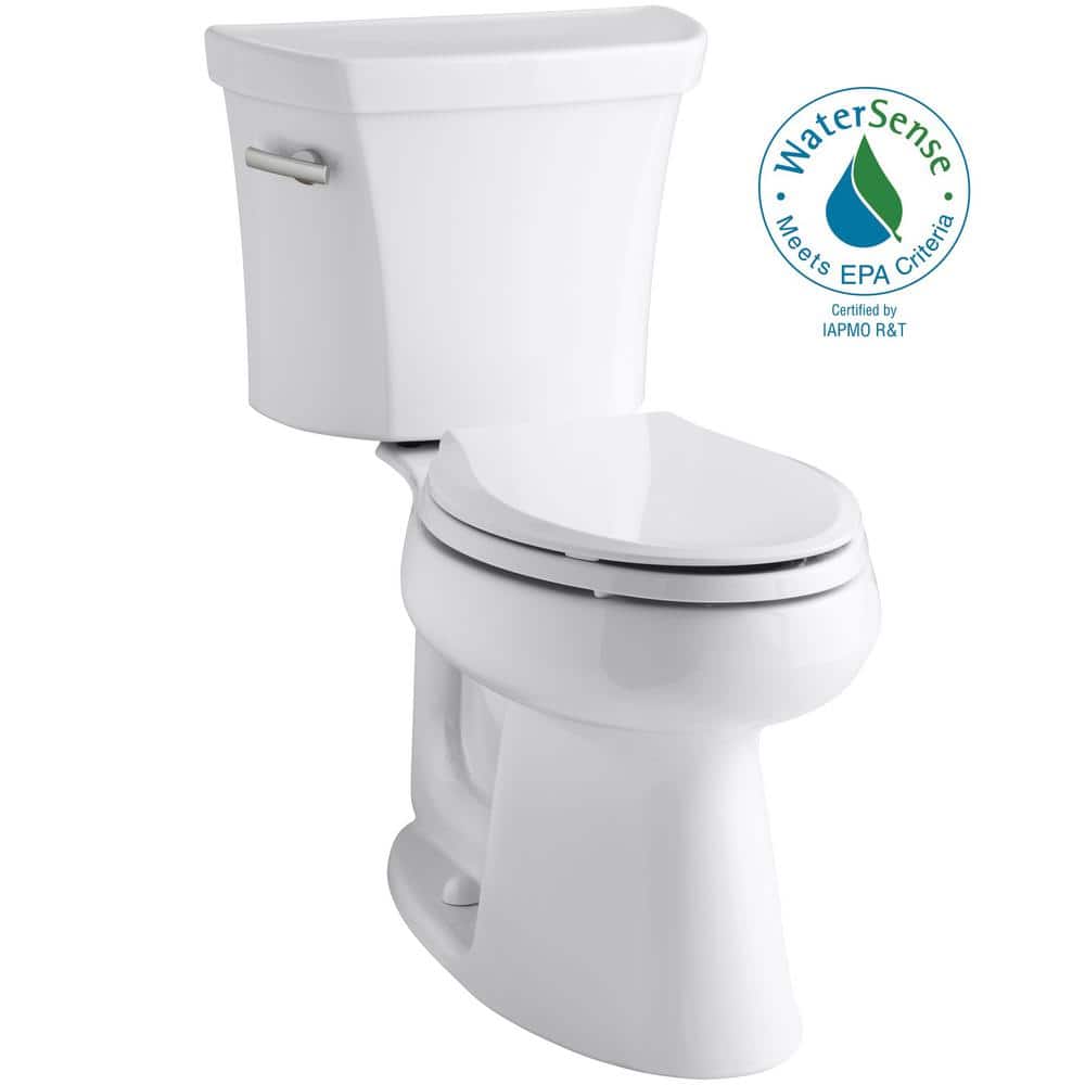 White High Efficiency Dual Flush Elongated Two-Piece Toilet