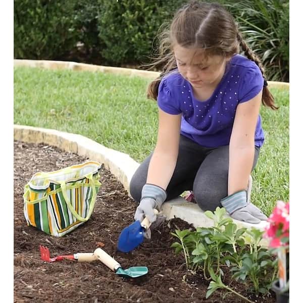 Gardening Tools Toys Rakes Shovels Trowel Apron Kits Kids Gardener Role Pretend Play Educational Planting Digging Garden Tools Set 