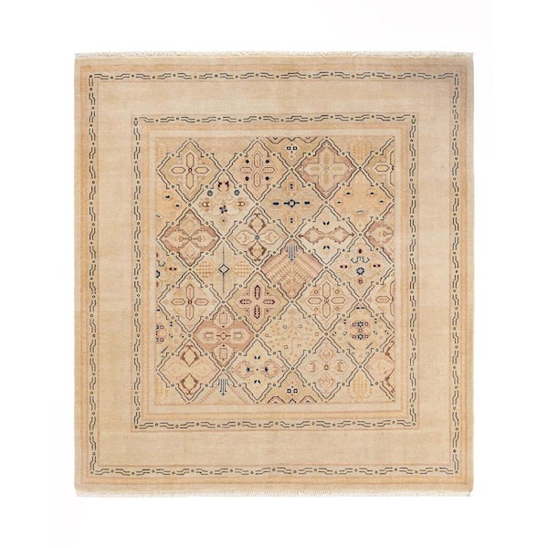 Solo Rugs Eclectic One-of-a-Kind Contemporary Ivory 6 ft. 1 in. x 6 ft. 7 in. Oriental Area Rug