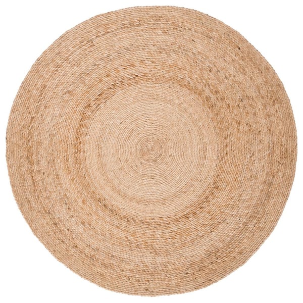 SAFAVIEH Natural Fiber Beige 4 ft. x 4 ft. Solid Color Round Area Rug