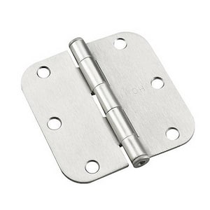 3-1/2 in. x 3-1/2 in. Brushed Nickel Full Mortise Butt Hinge with Removable Pin (3-Pack)