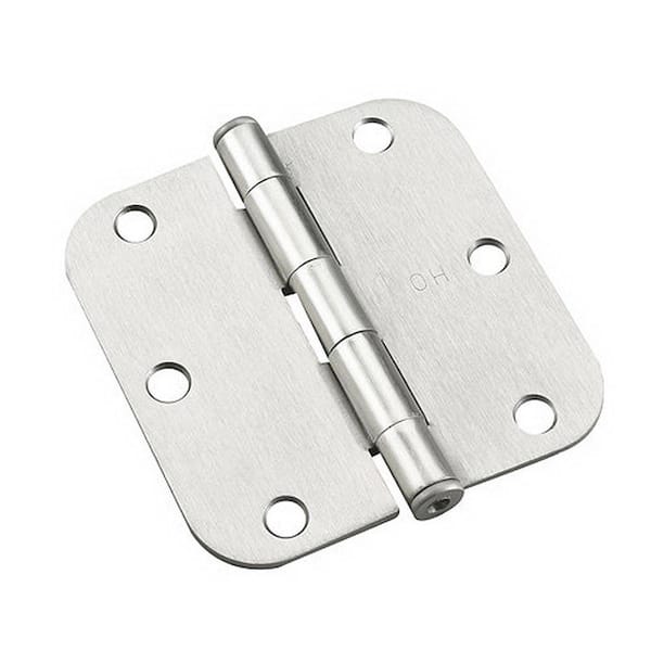 Onward 3-1/2 in. x 3-1/2 in. Brushed Nickel Full Mortise Butt Hinge with Removable Pin (3-Pack)