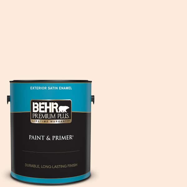BEHR PREMIUM PLUS 1 gal. #250A-2 Wistful Beige Satin Enamel Exterior Paint & Primer