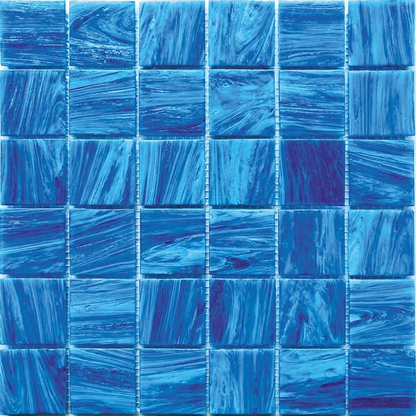 Apollo Tile Celestial Glossy Ultrmarine Blue 12 in. x 12 in. Glass Mosaic Wall and Floor Tile (20 sq. ft./case) (20-pack)