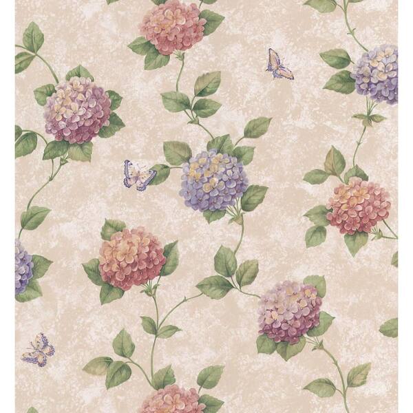 Brewster 8 in. W x 10 in. H Hydrangea Floral Wallpaper Sample