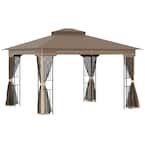 Outsunny 10 ft. x 13 ft. x 8 ft. Aluminum Outdoor Pergola Backyard ...