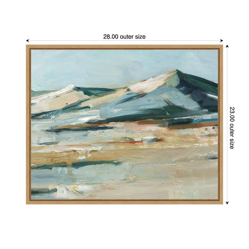 Spring Mountain View II Abstract Landscape Canvas Print with Maple Frame