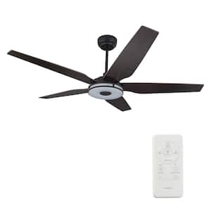 Explorer 52 in. Indoor/Outdoor Dark Brown Smart Ceiling Fan, Dimmable LED Light and Remote, Works with Alexa/Google Home